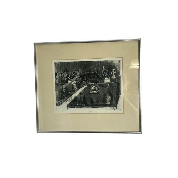 Sister Rose Marie Conway 1978 Art Signed Print Conway's Corner 1/15 etching - Picture 1 of 3